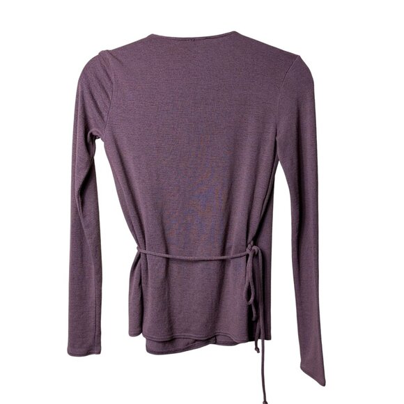 Wilfred Free (Aritzia) Katsia Long Sleeve Wrap Top (Purple) - Size XS - Picture 4 of 8